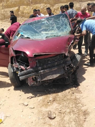 إصابة أسرة كاملة في حادث سيارة ملاكي على طريق مصر السويس
