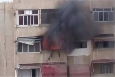 حريق شقة بحي المدينة بفيصل واصابة 4 اشخاص