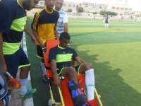 إصابة مؤمن رمضان لاعب &quot;عيون موسى&quot; بكسر في قدمه بدوري مراكز الشباب