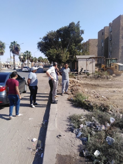 متابعة أعمال رفع التراكمات والقمامة من مدينة الصباح بحي فيصل