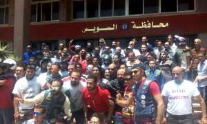 بالصور :وصول فريق الدرجات النارية الى محافظة السويس بمشاركة ٢٠٠ دراجة