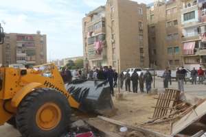 قوات أمن السويس تنفذ 35 قرار إزالة تعديات بشوارع حي فيصل