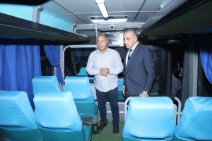 الوزيرى يدشن المرحلة الأولي من خدمات نقل الركاب بمحافظة سوهاج لربط مراكز المحافظة بالعاصمة