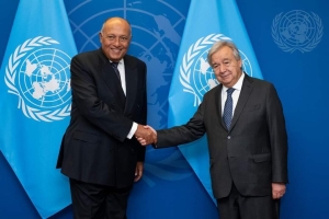 وزير الخارجية يلتقي بسكرتير عام الأمم المتحدة على هامش أعمال الجمعية العامة للأمم المتحدة