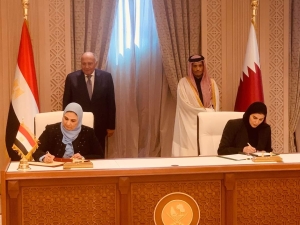 وزيرة التضامن الاجتماعي ووزيرة التنمية الاجتماعية والأسرة بدولة قطر يوقعان مذكرة تفاهم في مجالات الشئون الاجتماعية بين الوزارتين