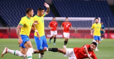 منتخب مصر الأولمبى يخسر أمام البرازيل 1 / 0 ويودع أولمبياد طوكيو