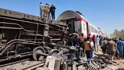 حادث انقلاب قطار في القليوبية اسفر عن مصرع واصابه عده اشخاص