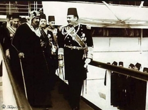 زيارة تاريخيه ...استقبال الملك فاروق للملك عبد العزيز في السويس